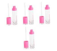 SOLUSTRE Trozos De Brillo Labial Vacíos Tubos Plásticos Transparentes 4 Piezas 8 Ml Pequeños Rellenables Para Mujeres Uso Diario Accesorios Cosméticos Portátiles