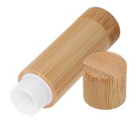 SOLUSTRE Tubo de Lápiz Labial de Bambú Natural 5 G, Carcasa Vacía de Madera para Bricolaje, Recipiente Recargable para Bálsamo Labial y Cera, Estuche Compacto para Almacenamiento