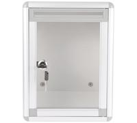 SOLUSTRE Urna de Votación Pequeña Colgante de Aluminio Cerradura, Buzón de Sugerencias de Pared Rojo Transparente Hr-019, Caja Metálica para Donaciones y Buzón Escolar, Uso Exterior E