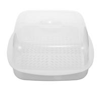 SOLUSTRE Vaporera para Microondas de Pp Forma de Panal, Resistente a Altas y Bajas Temperaturas, Recipiente Multifuncional para Cocinar al Vapor y Conservar el Calor, Color Claro