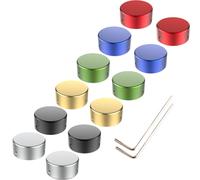 SOLUTEK Botones de metal para pedal con 3 tornillos e inserto de goma que se ajustan firmemente en los interruptores de pedal (3/8 pulgadas, 10 mm), aumenta la comodidad y la precisión, rojo,