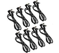 SOLUTEK Cable de alimentación corto de pedal de guitarra de 12 pulgadas, ángulo recto a ángulo recto, ahorra espacio para pedal de efectos y placa de pedal, polaridad central estándar (12 pulgadas x 8