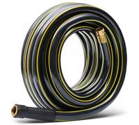 Solution4Patio Homes - Manguera de jardín sin torceduras de 3/4 pulgadas x 25 pies, manguera de agua negra, sin fugas, resistente, alta presión de agua, accesorios de latón macho/hembra, #G-H165B09,