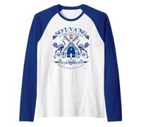 Solvang California Danish Village - Recuerdo de Arte Popular diseñado Camiseta Manga Raglan