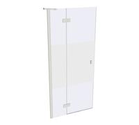 SolvaPro puerta batiente con marco parcial, 4 esquinas, con segmento fijo, fijación a la izquierda, anchura: 900mm, 7T0302182375, Cabinas de ducha: Perfil color Blanco Edicion ESG Privatima cristal co