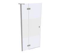 SolvaPro puerta batiente con marco parcial, 4 esquinas, con segmento fijo, fijación a la izquierda, anchura: 900mm, 7T030255G373, Cabinas de ducha: Profilfarbe acero inoxidable óptica Glas ESG Privati