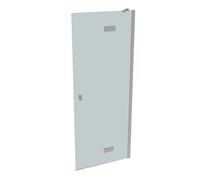 SolvaPro puerta batiente con marco parcial, 4 esquinas, con segmento fijo, montaje a la derecha, anchura: 800mm, 7T040155G315, Cabinas de ducha: Perfil de acero inoxidable óptico Glas ESG Sand Plus