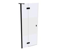 SolvaPro puerta batiente con marco parcial, 4 esquinas, con segmento fijo, montaje a la izquierda, anchura: 800mm, 7T0301123375, Cabinas de ducha: Color de perfil Black Edition Cristal ESG Privatima c