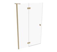 SolvaPro puerta batiente con marco parcial, 4 esquinas, con segmento fijo, montaje a la izquierda, anchura: 1200mm, 7T030455H321, Cabinas de ducha: Perfil color latón Vidrio ESG transparente