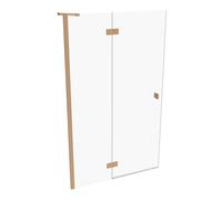 SolvaPro puerta batiente con marco parcial, 4 esquinas, con segmento fijo, montaje a la izquierda, anchura: 1200mm, 7T030455D321, Cabinas de ducha: Color del perfil bronce Vidrio ESG transparente