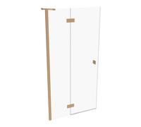 SolvaPro puerta batiente con marco parcial, 4 esquinas, con segmento fijo, montaje a la izquierda, anchura: 1000mm, 7T030355D321, Cabinas de ducha: Color del perfil bronce Vidrio ESG transparente