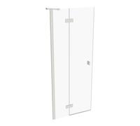 SolvaPro puerta batiente con marco parcial, 4 esquinas, con segmento fijo, montaje a la izquierda, anchura: 800mm, 7T0301182321, Cabinas de ducha: Color del perfil Edición en blanco Cristal ESG transp