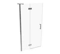 SolvaPro puerta batiente con marco parcial, 4 esquinas, con segmento fijo, montaje a la izquierda, anchura: 1000mm, 7T0303092322, Cabinas de ducha: Color de perfil plata alto brillo ESG clear con ANTI