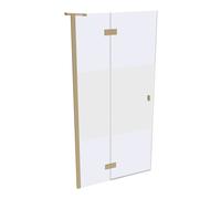 SolvaPro puerta batiente con marco parcial, 4 esquinas, con segmento fijo, montaje a la izquierda, anchura: 1000mm, 7T030355H373, Cabinas de ducha: Perfil color latón Vidrio ESG Privatima