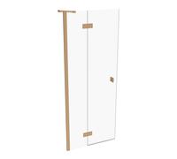 SolvaPro puerta batiente con marco parcial, 4 esquinas, con segmento fijo, montaje a la izquierda, anchura: 800mm, 7T030155D322, Cabinas de ducha: Perfil color bronce Vidrio ESG transparente con ANTI-
