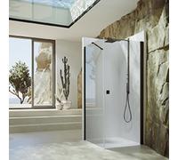 SolvaPro puerta batiente con marco parcial, 4 esquinas, montaje a la derecha, anchura: 800mm, 7T020155D315, Cabinas de ducha: Color del perfil bronce Vidrio ESG Sand Plus