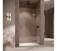 SolvaPro puerta batiente, sin marco, con segmento fijo, 4 esquinas, montaje a la derecha, ancho 700-1200mm, alto 2001-2200mm, a medida, 7R0581182315, Cabinas de ducha: Color del perfil White Edition C