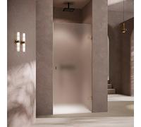 SolvaPro puerta batiente, sin marco, en hueco, 4 esquinas, montaje a la derecha, anchura 500-900mm, a medida, 7R248155F322, Cabinas de ducha: Color del perfil cromo negro Cristal ESG transparente con