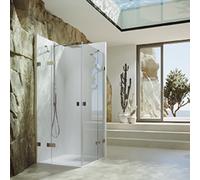 SolvaPro puerta trasera batiente, sin marco, segmentos fijos, montaje a izquierda y derecha, ancho B1 1201-1500mm, alto 1200-2000mm, ancho B2 700-1200mm, a medida, 7R118255G321, Cabinas de ducha: Prof