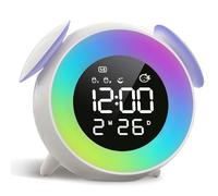 SOLVIEW Despertador Infantil, Despertador Digital Recargable con 15 Colores Luz Nocturna, Snooze, 2 Alarma, Modo de Semana/Fin de Semana, Brillo Ajustables para Niños/Niñas