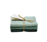 Solwang - Juego de 3 fregonas de Punto rústico, Color Verde