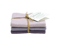 Solwang Juego de Tres paños de Cocina de algodón, Tonos de Morado Polvoriento