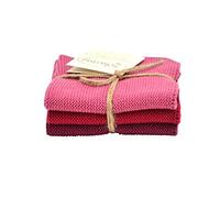 Solwang Paños de limpieza de punto rojo burdeos, de algodón, de acero inoxidable