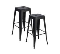 Solycarpa 2 Unidades Taburete Alto Tolix 77 x 44 CM Metálico Color Negro Apilable y Resistente. Asiento de Metal Premium para Eventos, Catering y Bares para Barra y Mesa Alta. Diseño Moderno y Ligero.