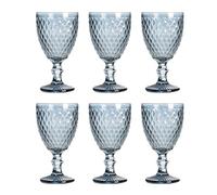 Solycarpa Juego De Copas Azul. Copa de Cristal Transparente para Fiesta, Boda o Bautizo Original y Resistente. Copa De Vino Personalizada para Cava o Gin Tonic.