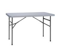 Solycarpa Mesa Plegable 120x60 cm de Exterior y Jardín | Mesa Portátil de PVC para Catering, Hostelería, Camping y Eventos | Mesa Auxiliar Abatible Fácil de Transportar para Terraza y Comedor