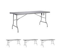 Solycarpa Pack 4 Mesas Plegables Tipo Maleta de 180cm x 76cm en Plástico Resistente - Portátil, Fácil de Almacenar, Ideal para Eventos, Picnics y Oficina