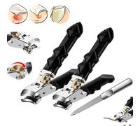 Solymady Nagelknipser, Fixhoo OrthoClip Nail Clippers, 180° Wide Nail Clippers for Thick Nails with Long Handle & Safety Lock, Splash-Proof Cutter for Elderly & Seniors (A+B)