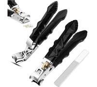 Solymody Nagelexpert, Nail Clippers with Wide Jaw Opening and Splash Guard,Precise Toenail and Fingernail Clippers for Seniors and Adults Ergonomischer Langer Griff mit Anti-Rutsch-Griff (D)