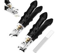 Solymody Nagelexpert, Nail Clippers with Wide Jaw Opening and Splash Guard,Precise Toenail and Fingernail Clippers for Seniors and Adults Ergonomischer Langer Griff mit Anti-Rutsch-Griff (E)