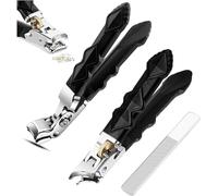 Solymody Nagelexpert, Nail Clippers with Wide Jaw Opening and Splash Guard,Precise Toenail and Fingernail Clippers for Seniors and Adults Ergonomischer Langer Griff mit Anti-Rutsch-Griff (F)