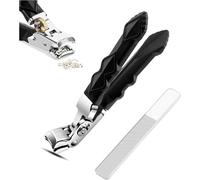 Solymody Nagelexpert, Nail Clippers with Wide Jaw Opening and Splash Guard,Precise Toenail and Fingernail Clippers for Seniors and Adults Ergonomischer Langer Griff mit Anti-Rutsch-Griff (C)