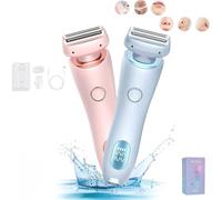 Solys Razor - Solys Smoothshave Razor, Solys Razor for Women, Solys Smoothshave Razor, Silk Glide Pro Shaver, Solys Electric Razor, 2 in 1 Electric Shaver Razors for Women, Wet & Dry (Pink+Blue)