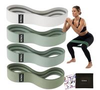 Soma Cintas Elasticas Musculacion - Gomas Elasticas Musculacion de Tela Resistente [4 Niveles de Resistencia], Bandas elasticas musculacion para Entrenamiento de Fuerza/Pilates/Fitness/Yoga.