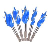 SOMADA Juego de brocas de taladro para madera, 5 piezas, tamaño de 1/2", 5/8", 3/4", 7/8" y 1", juego de taladro de madera de impacto con cambio rápido