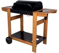 Somagic Barbacoa de carbón con estantes laterales, capó y rejilla para leña