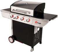 Somagic Barbacoa de gas de 4 quemadores en acero negro y gris