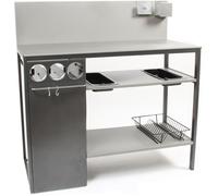 Somagic Mesa de plancha de acero lacado gris