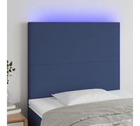 Somanki Cabecero con Luces LED Tela Azul 90x5x118/128 cm, Cabeceros Cama, Cabeceros Moderno, Cabezales Cama, Muebles Habitacion, Cama Cabeza, Mueble Cabecero - 3122132