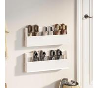 Somanki Estantes de Zapatos de Pared 2 uds Madera Pino Blanco 59x9x23cm, Balda Pared, Estanterias De Pared, Estante pequeño, Estantes Y Baldas, Floating Shelves, Estanteria Pared Libros 833274