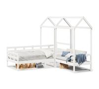 Somanki Set de sofá Cama con Banco y Techo Madera Pino Blanco 80x200 cm, Sofa Cama, Sofas De Salon, Sofas Modernos - 3282333