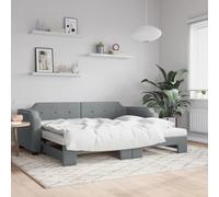 Somanki Sofá Cama con colchón Tela Gris Claro 80x200 cm, Estructura de Cama, Sofas De Salon, Sofa Relax, Sofa Bed, Base De Cama, Marco De Cama, Somier - 3197647