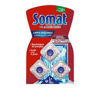 Somat Aditivo Lavavajillas Pastillas Limpia Máquinas (3 dosis), limpia lavavajillas para cal y grasa, limpiador para lavavajillas durante el lavado