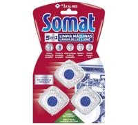 Somat Aditivo Lavavajillas Pastillas Limpia Máquinas (3 dosis), limpia lavavajillas para cal y grasa, limpiador para lavavajillas durante el lavado