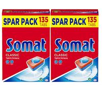 Somat Classic Spülmaschinen Tabs, 270 (2 x 135), paquete de ahorros, Geschirrspül Tabs für die tägliche Reinigung von Besteck und Geschirr, mit Extra-Kraft und Schutz vor Corrosión de vidrio