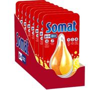 SOMAT Desodorante para lavavajillas 5 en 1 de limón y naranja (hasta 8 x 65 lavados), desodorante para neutralizar los olores para una frescura higiénica y un aroma apto para lavavajillas